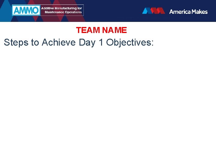 TEAM NAME Steps to Achieve Day 1 Objectives: 