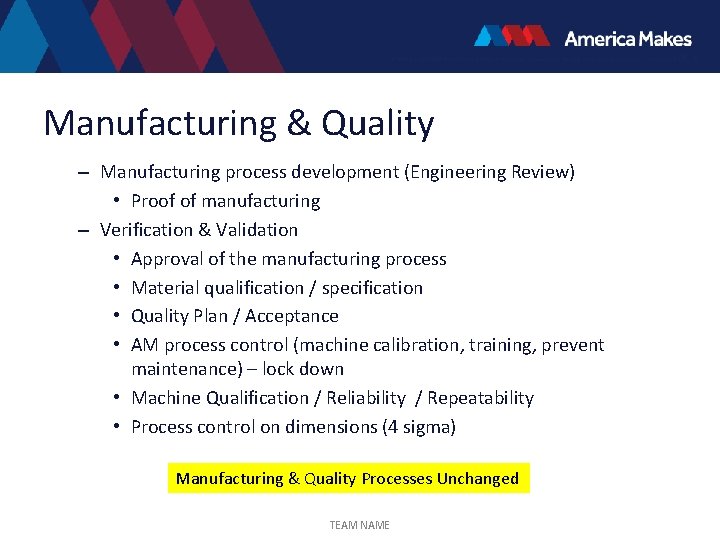 Manufacturing & Quality – Manufacturing process development (Engineering Review) • Proof of manufacturing –