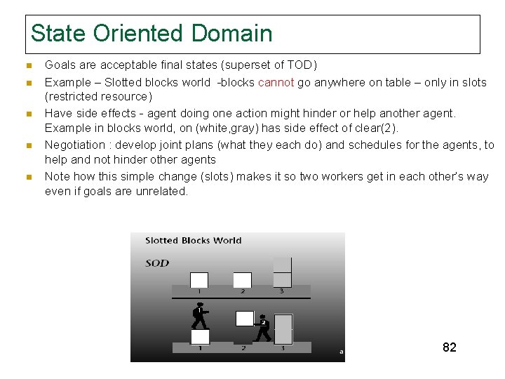 State Oriented Domain n n Goals are acceptable final states (superset of TOD) Example