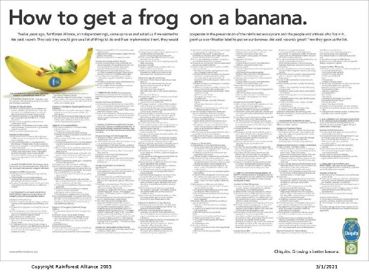 45 Copyright Rainforest Alliance 2005 3/1/2021 