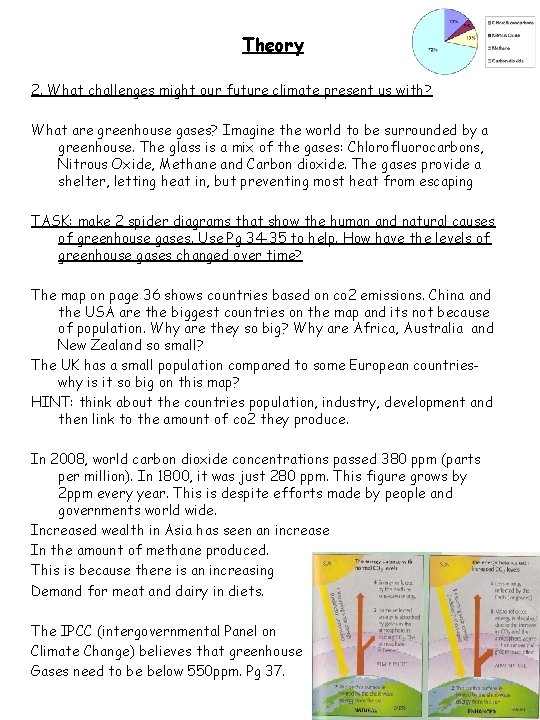 Theory 2. What challenges might our future climate present us with? What are greenhouse