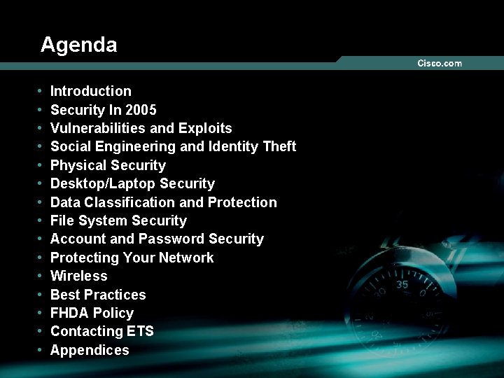 Agenda • • • • Introduction Security In 2005 Vulnerabilities and Exploits Social Engineering