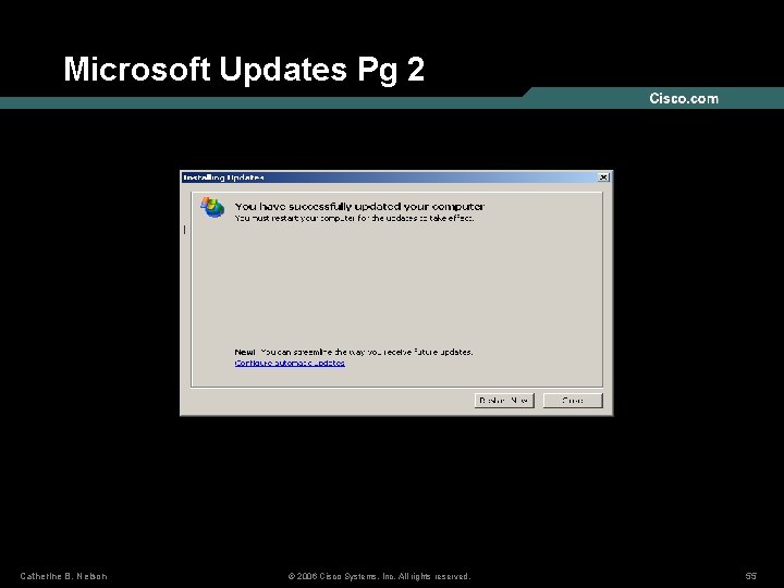 Microsoft Updates Pg 2 Catherine B. Nelson © 2006 Cisco Systems, Inc. All rights