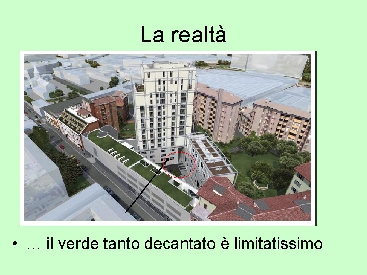 La realtà • … il verde tanto decantato è limitatissimo 