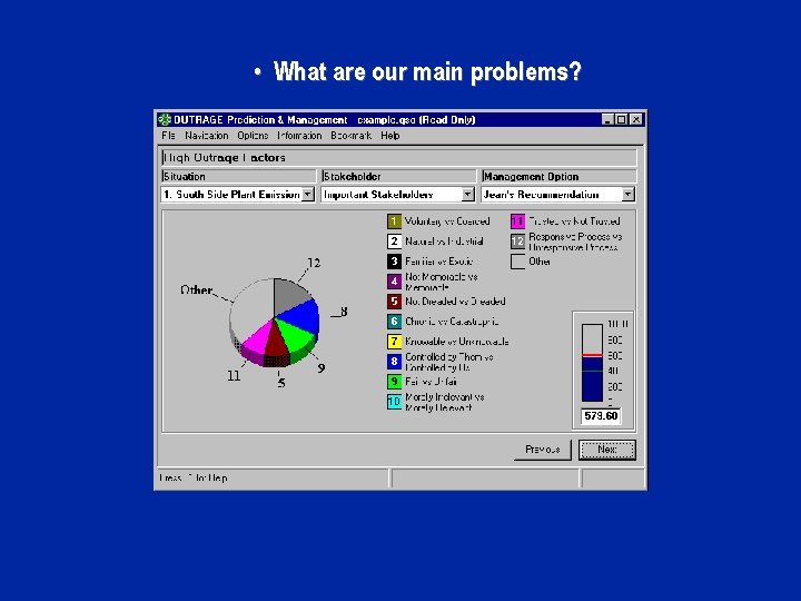  • What are our main problems? 