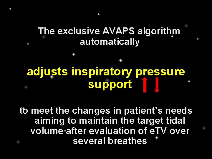 The exclusive AVAPS algorithm automatically adjusts inspiratory pressure support to meet the changes