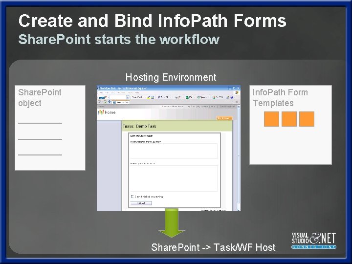Create and Bind Info. Path Forms Share. Point starts the workflow Hosting Environment Share. Create and Bind Info. Path Forms Share. Point starts the workflow Hosting Environment Share.