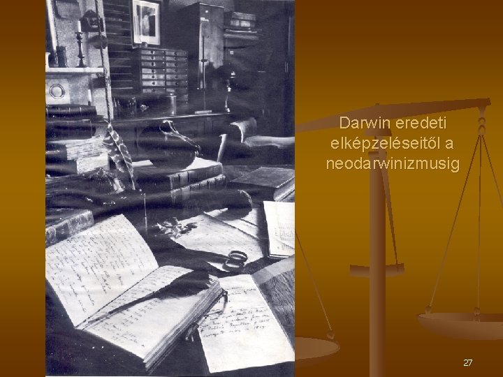 Darwin eredeti elképzeléseitől a neodarwinizmusig Szent Pál Akadémia 27 