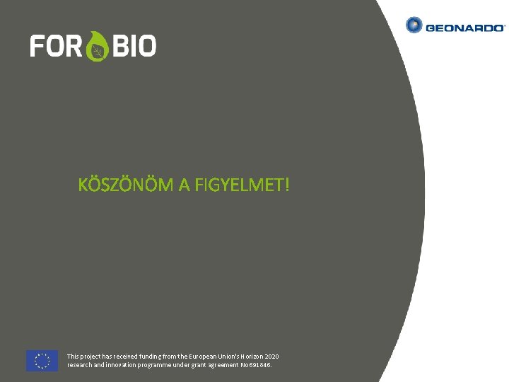 KÖSZÖNÖM A FIGYELMET! This project has received funding from the European Union's Horizon 2020