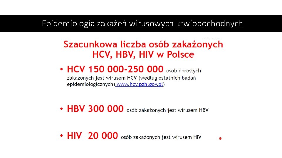 Epidemiologia zakażeń wirusowych krwiopochodnych 