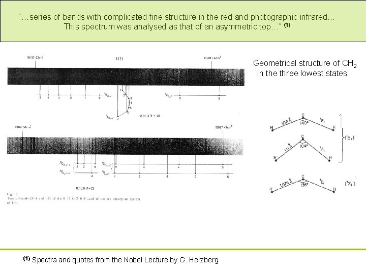 “…series of bands with complicated fine structure in the red and photographic infrared… This