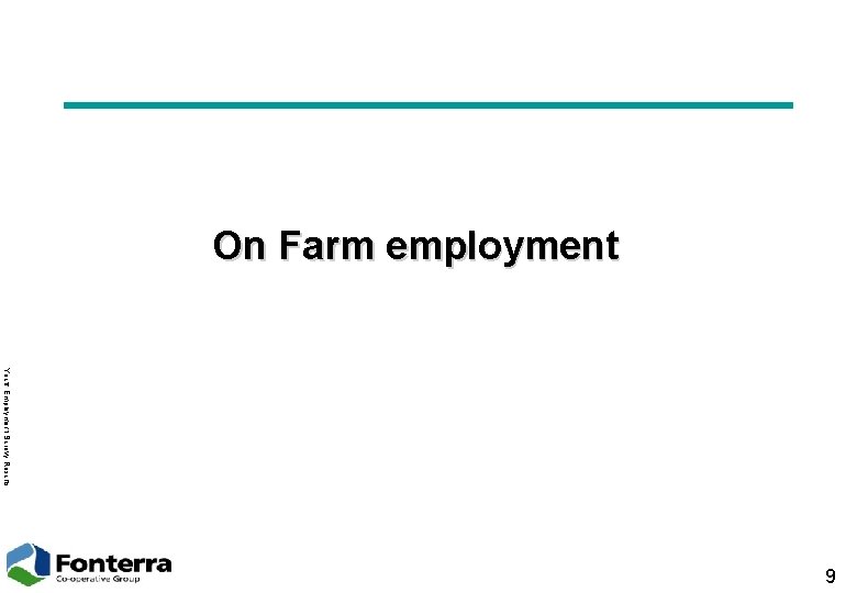 On Farm employment Youth Employment Surevy Results 9 