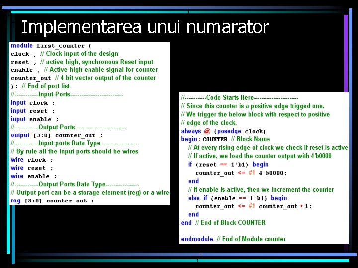 Implementarea unui numarator 