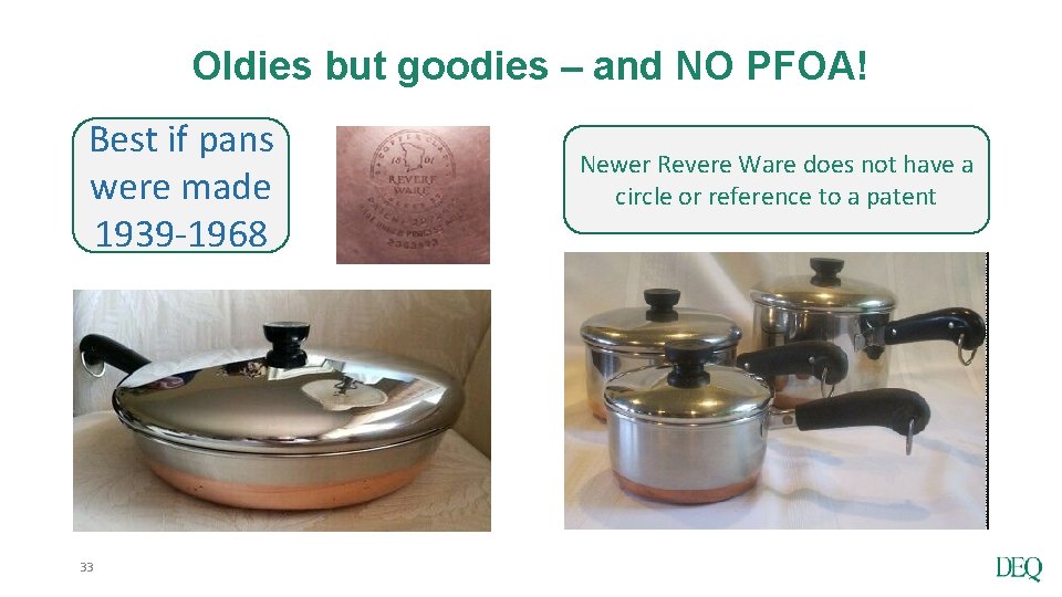 Oldies but goodies – and NO PFOA! Best if pans were made 1939 -1968