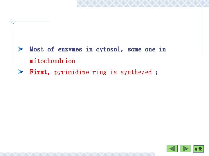 Most of enzymes in cytosol，some one in mitochondrion First, pyrimidine ring is synthezed ；