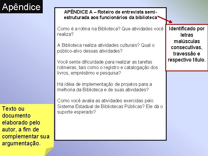 Apêndice APÊNDICE A – Roteiro de entrevista semiestruturada aos funcionários da biblioteca Como é