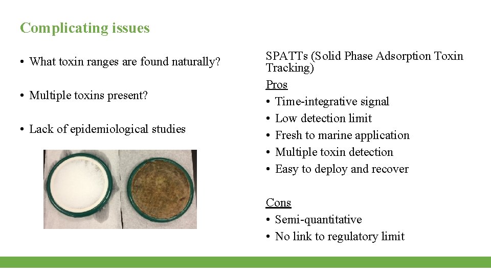 Complicating issues • What toxin ranges are found naturally? • Multiple toxins present? •