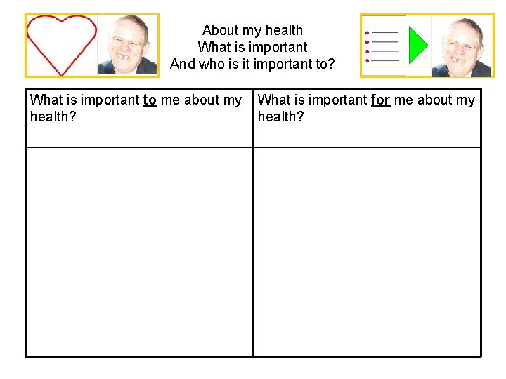 About my health What is important And who is it important to? What is