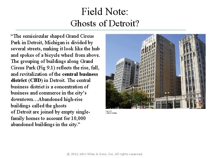 Field Note: Ghosts of Detroit? “The semicircular shaped Grand Circus Park in Detroit, Michigan