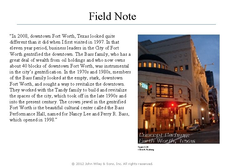 Field Note “In 2008, downtown Fort Worth, Texas looked quite different than it did