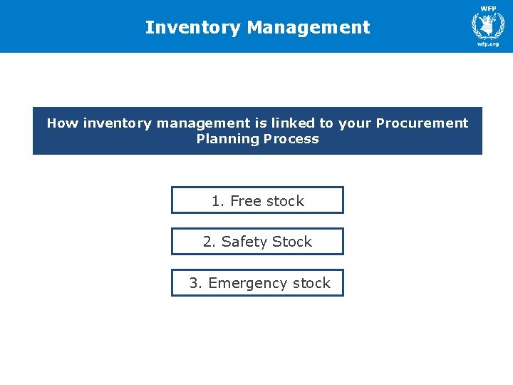 Inventory Management How inventory management is linked to your Procurement Planning Process 1. Free