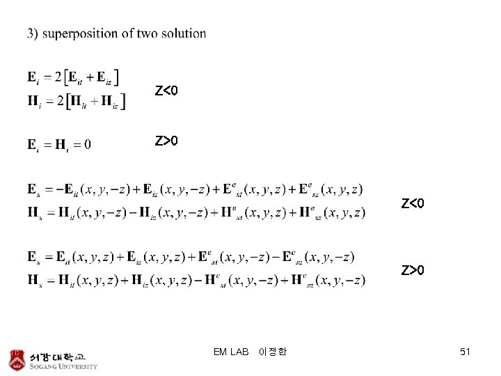 Z<0 Z>0 EM LAB 이정한 51 