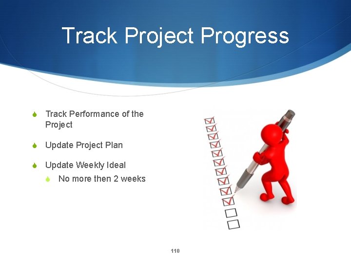 Track Project Progress S Track Performance of the Project S Update Project Plan S