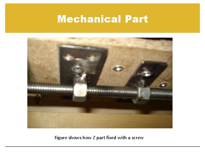 Mechanical Part Figure shows how Z part fixed with a screw Mechanical Part Figure shows how Z part fixed with a screw
