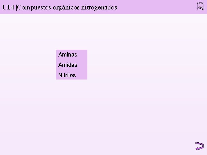 U 14 |Compuestos orgánicos nitrogenados Aminas Amidas Nitrilos 