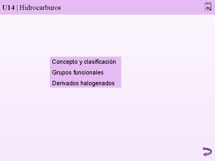 U 14 | Hidrocarburos Concepto y clasificación Grupos funcionales Derivados halogenados 