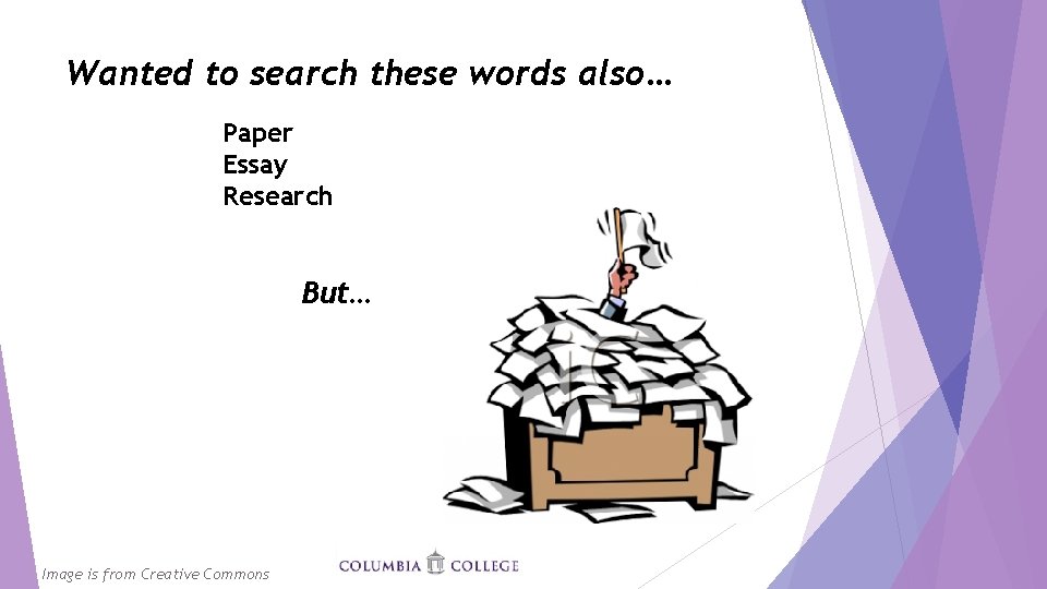 Wanted to search these words also… Paper Essay Research But… Image is from Creative