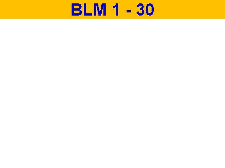 BLM 1 - 30 