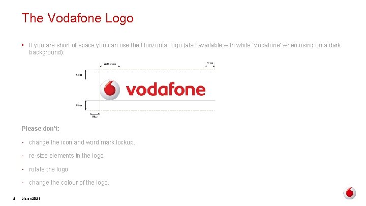 The Vodafone Logo • If you are short of space you can use the