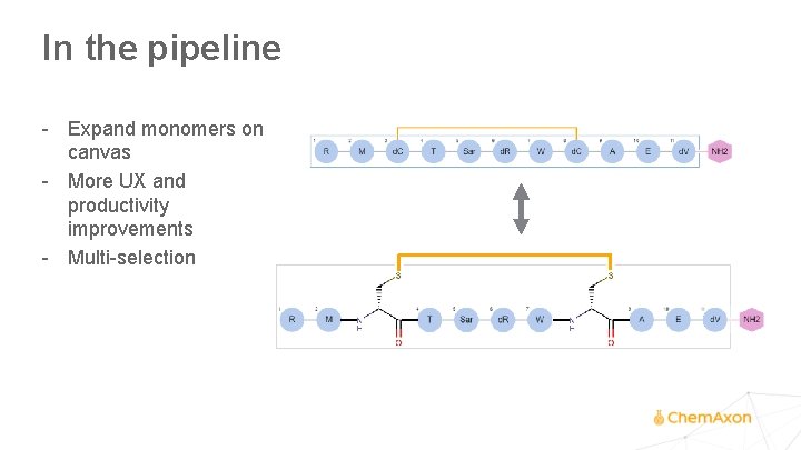 In the pipeline - Expand monomers on canvas - More UX and productivity improvements