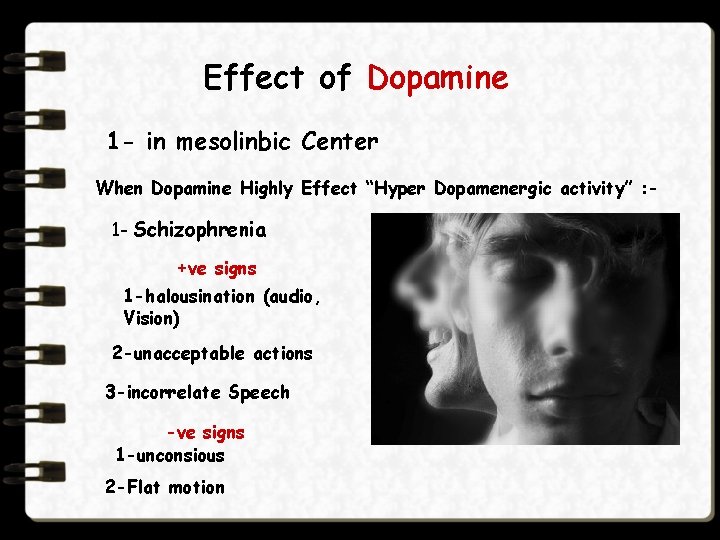 Effect of Dopamine 1 - in mesolinbic Center When Dopamine Highly Effect “Hyper Dopamenergic