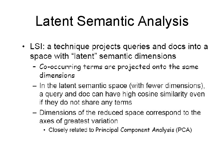 Latent Semantic Analysis Latent Semantic Analysis