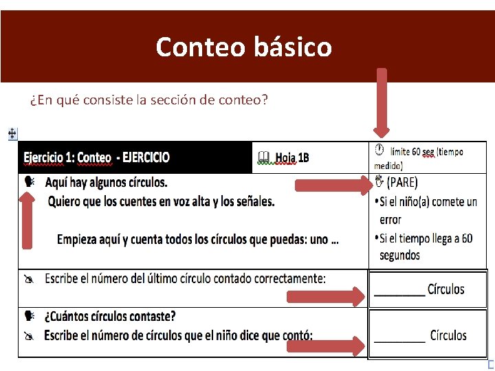 Conteo básico ¿En qué consiste la sección de conteo? 