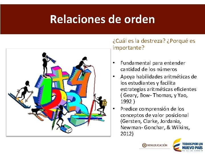 Relaciones de orden ¿Cuál es la destreza? ¿Porqué es importante? • Fundamental para entender