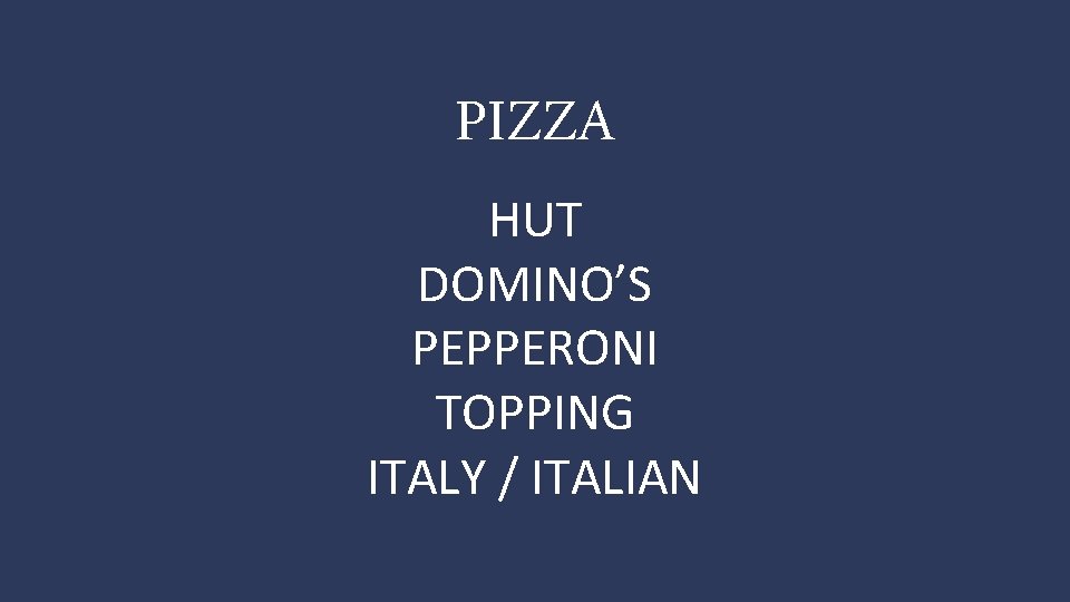 PIZZA HUT DOMINO’S PEPPERONI TOPPING ITALY / ITALIAN 