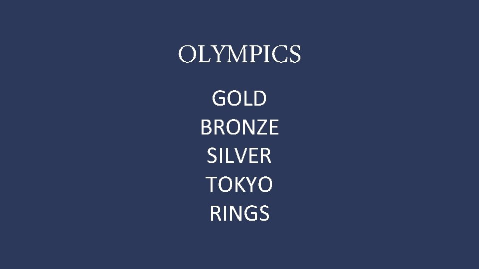 OLYMPICS GOLD BRONZE SILVER TOKYO RINGS 