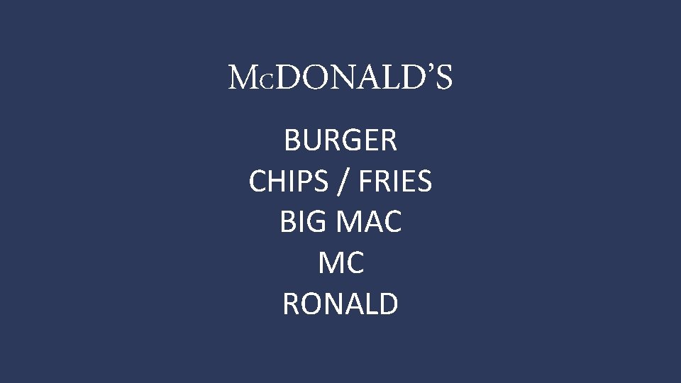 MCDONALD’S BURGER CHIPS / FRIES BIG MAC MC RONALD 