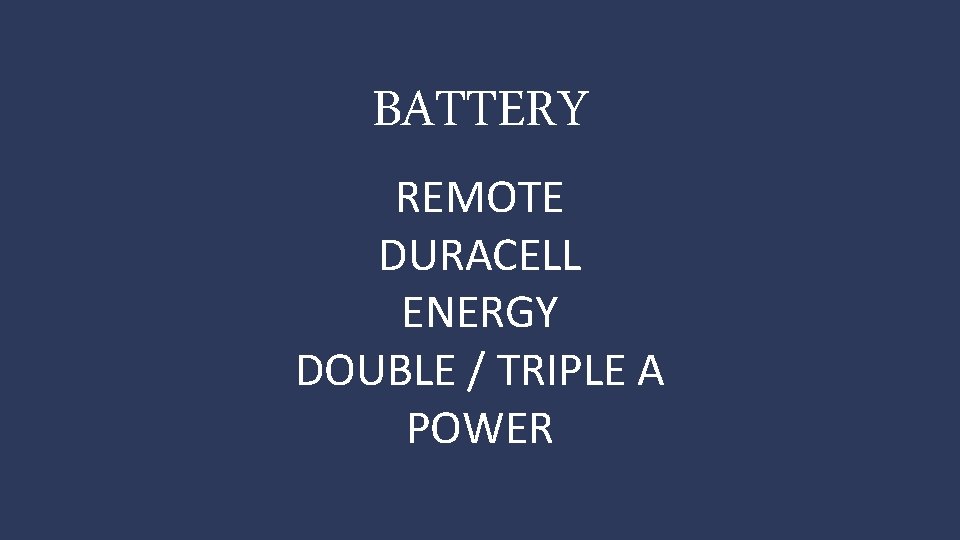 BATTERY REMOTE DURACELL ENERGY DOUBLE / TRIPLE A POWER 