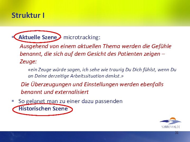 Struktur I § Aktuelle Szene – microtracking: Ausgehend von einem aktuellen Thema werden die