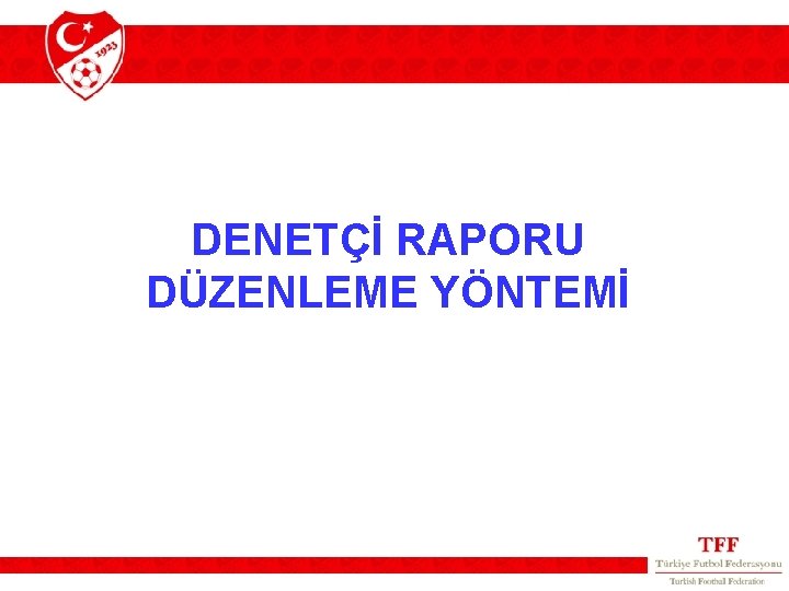 DENETÇİ RAPORU DÜZENLEME YÖNTEMİ 