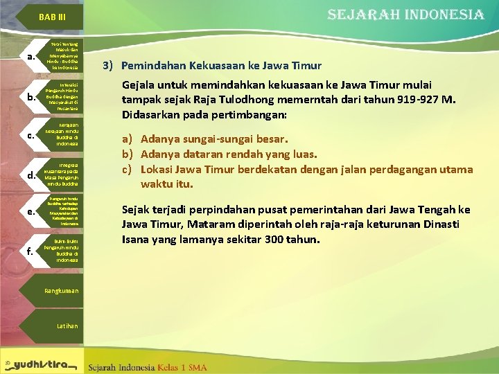 BAB III a. Teori tentang Masuk dan Menyebarnya Hindu - Buddha ke Indonesia b.