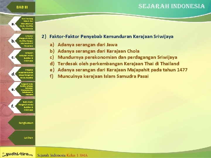 BAB III a. Teori tentang Masuk dan Menyebarnya Hindu - Buddha ke Indonesia b.