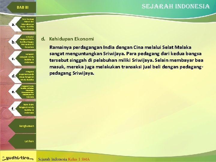 BAB III a. Teori tentang Masuk dan Menyebarnya Hindu - Buddha ke Indonesia b.