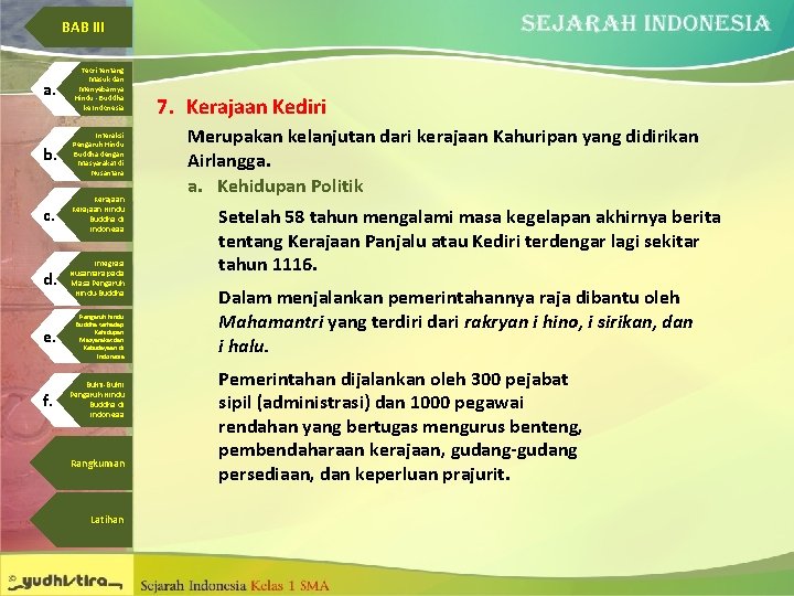 BAB III a. Teori tentang Masuk dan Menyebarnya Hindu - Buddha ke Indonesia b.