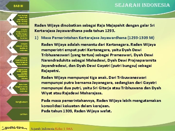 BAB III a. Teori tentang Masuk dan Menyebarnya Hindu - Buddha ke Indonesia b.