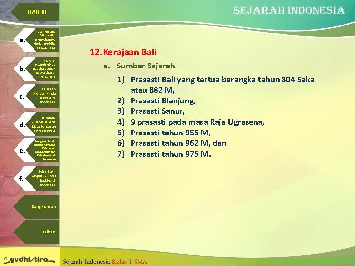 BAB III a. Teori tentang Masuk dan Menyebarnya Hindu - Buddha ke Indonesia b.